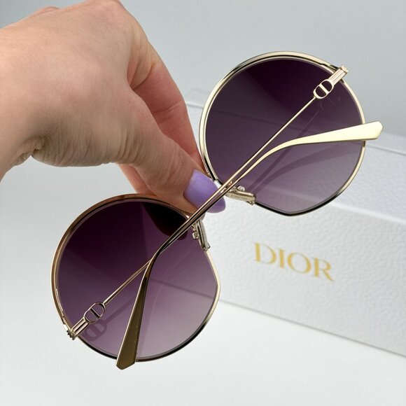 Dior EVERDIOR R1U B0D1 BRAND NEW Sunglasses Gold Gradient Bordeaux Unisex Metal - Picture 4 of 13